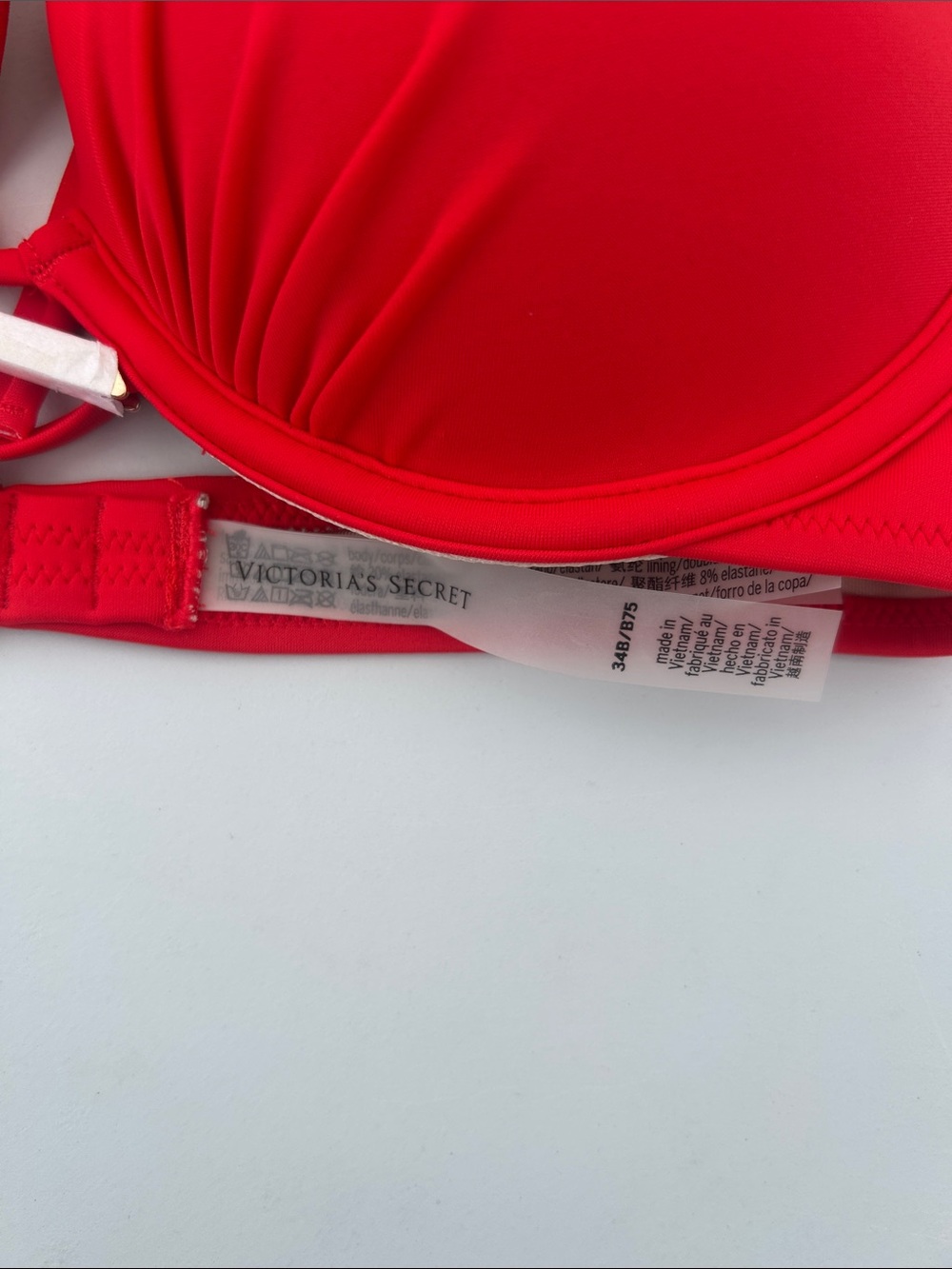 Victoria's Secret Red Push-Up Bikini Set with Gold Clasp NWT M / 34B - Picture 7 of 8